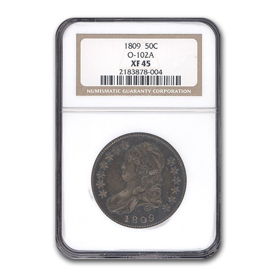1809 Capped Bust Half Dollar XF-45 NGC (O-102A) 1809 Capped Bust Half Dollar XF-45 NGC (O-102A)